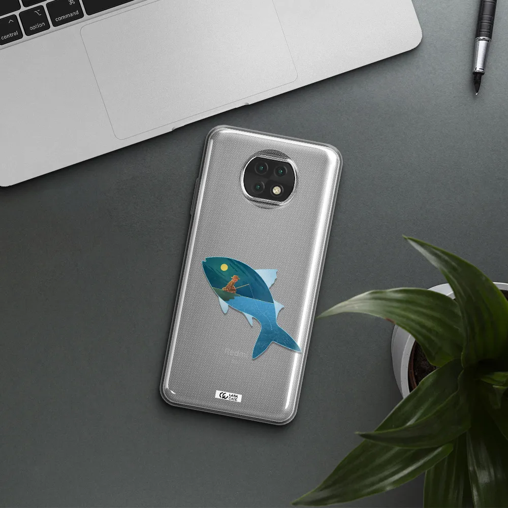 A Fish With A Man Fishing Xiaomi Redmi Note 9T Clear Tpu Case