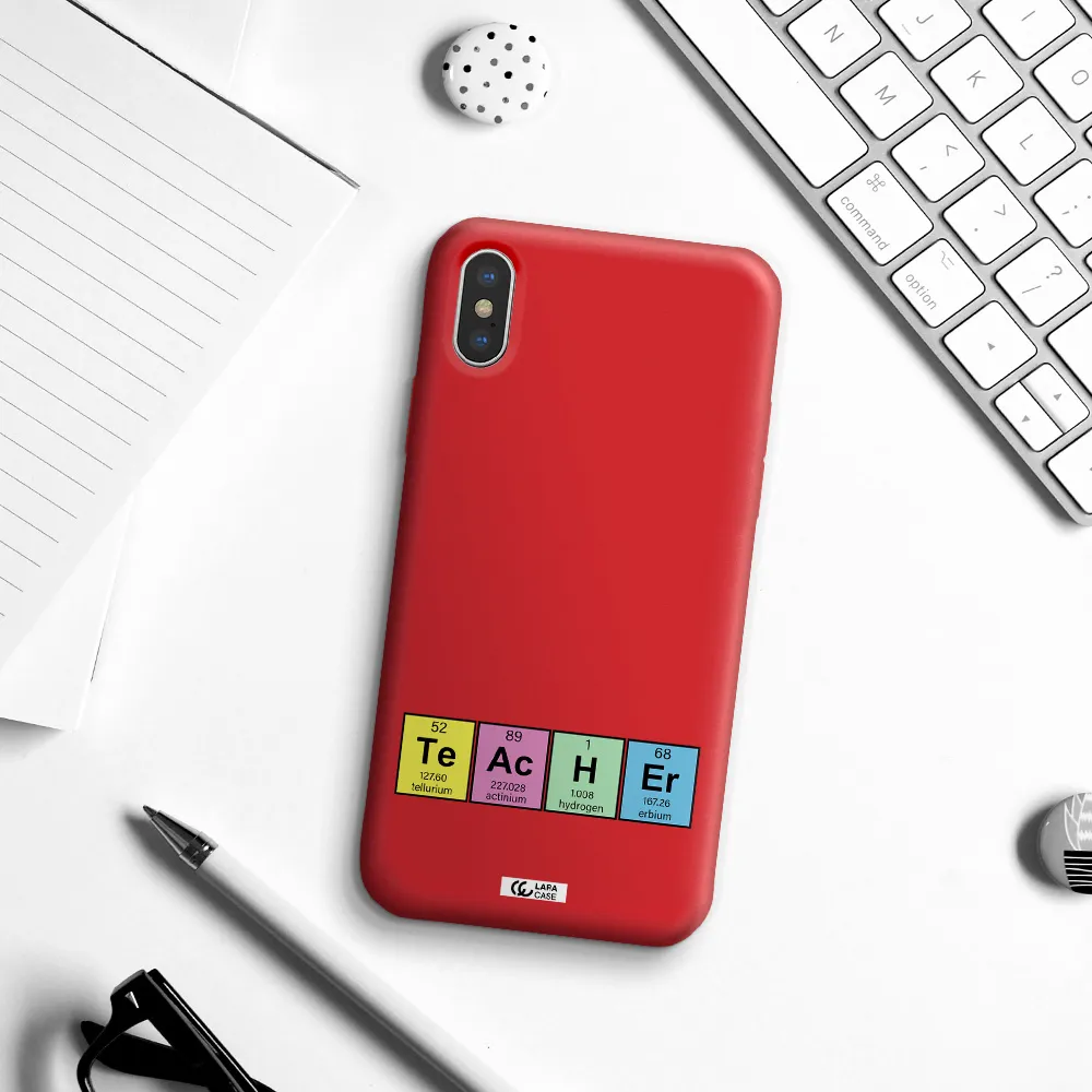 a screenshot of a cell phone Apple iPhone XS Silicone Imperial Red Case