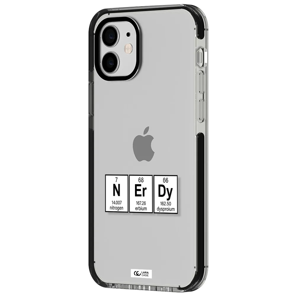 a group of periodic table symbols Apple iPhone 11 impact black border Case