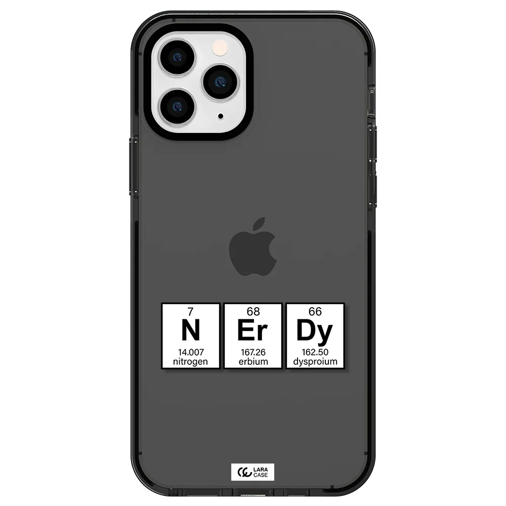 a group of periodic table symbols Apple iPhone 11 pro max impact Smoke Black Case