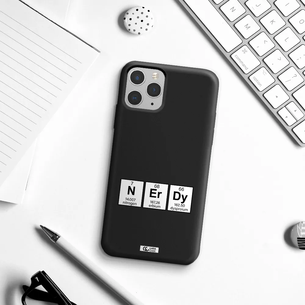 a group of periodic table symbols Apple iPhone 11 pro max Silicone black Case