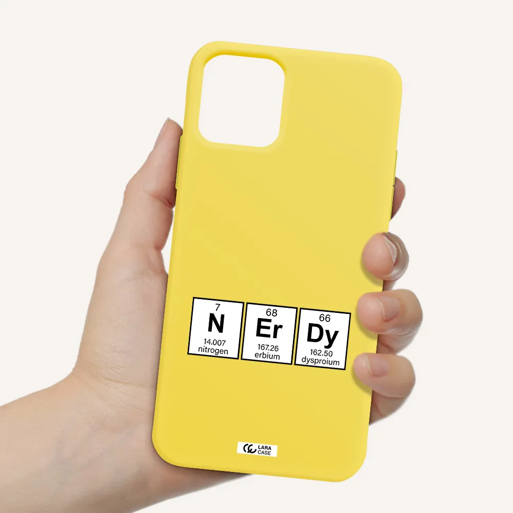 a group of periodic table symbols Apple iPhone 11 pro max Silicone canary yellow Case