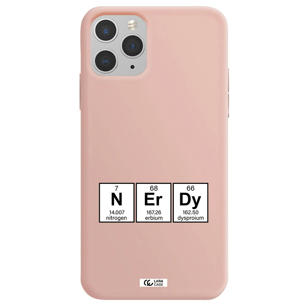 a group of periodic table symbols Apple iPhone 11 pro max Silicone pastel pink Case