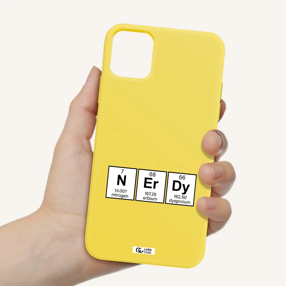 a group of periodic table symbols Apple iPhone 11 Silicone canary yellow Case