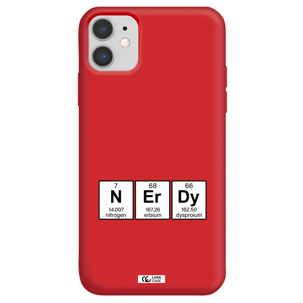 a group of periodic table symbols Apple iPhone 11 Silicone Imperial Red Case