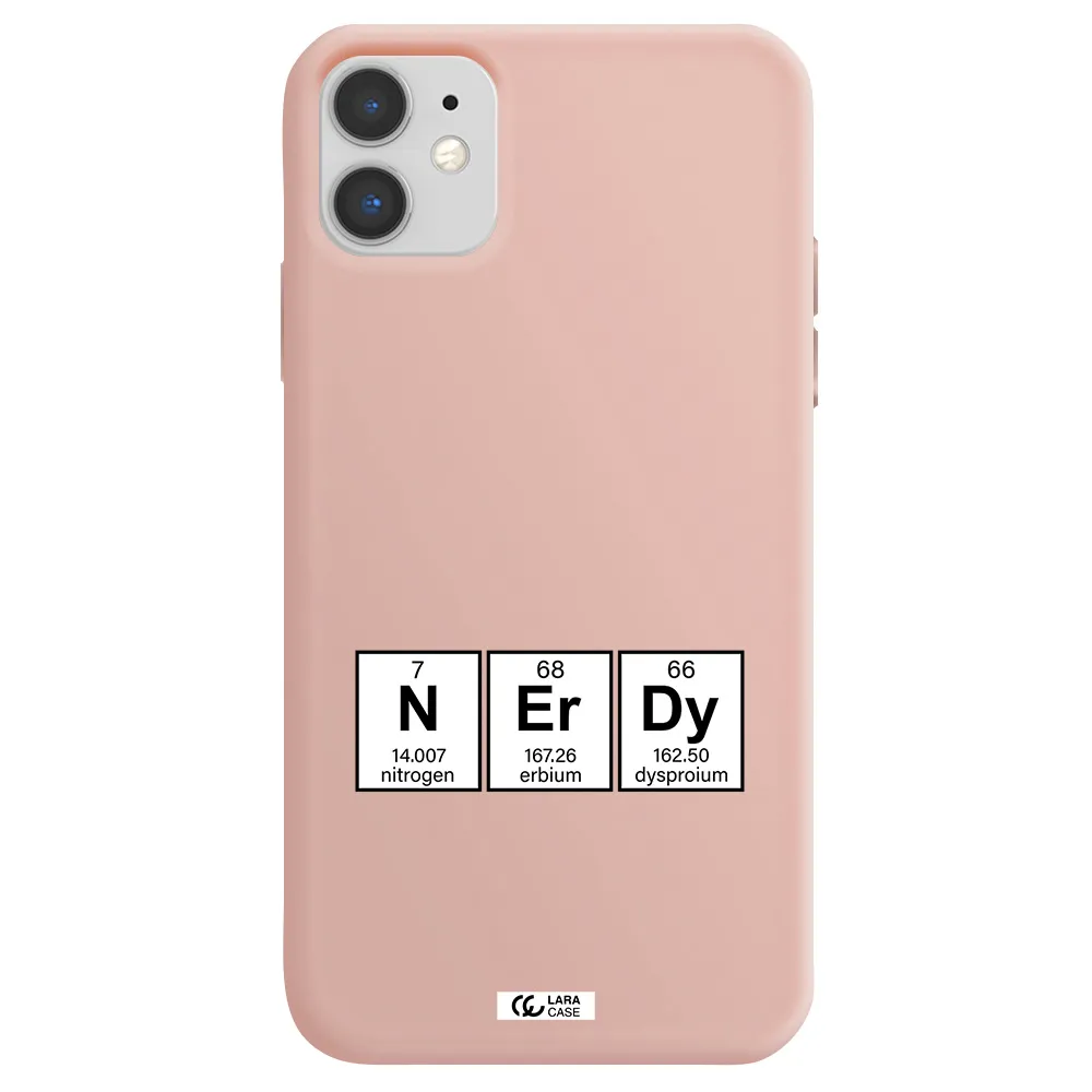 a group of periodic table symbols Apple iPhone 11 Silicone pastel pink Case