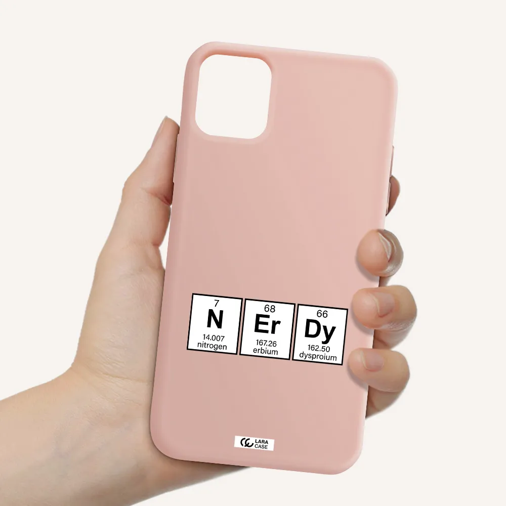 a group of periodic table symbols Apple iPhone 11 Silicone pastel pink Case
