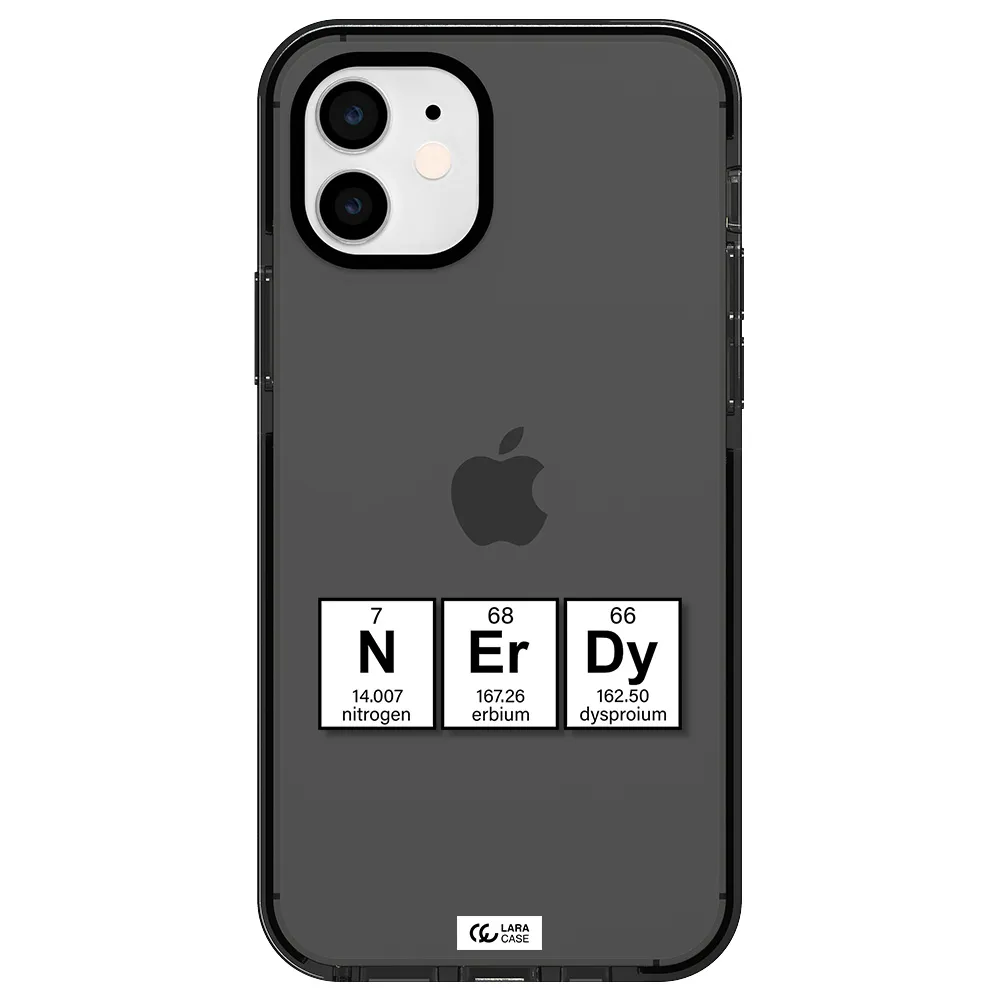 a group of periodic table symbols Apple iPhone 12 impact Smoke Black Case