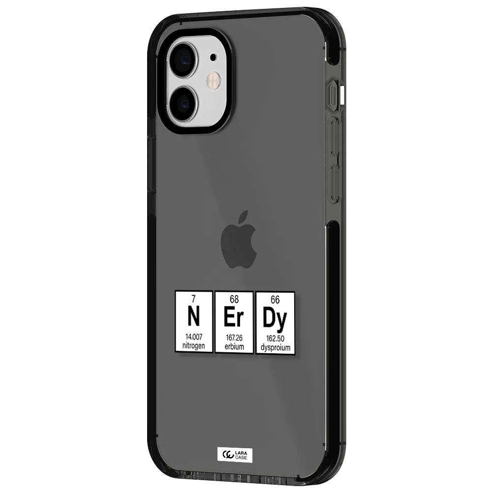 a group of periodic table symbols Apple iPhone 12 impact Smoke Black Case