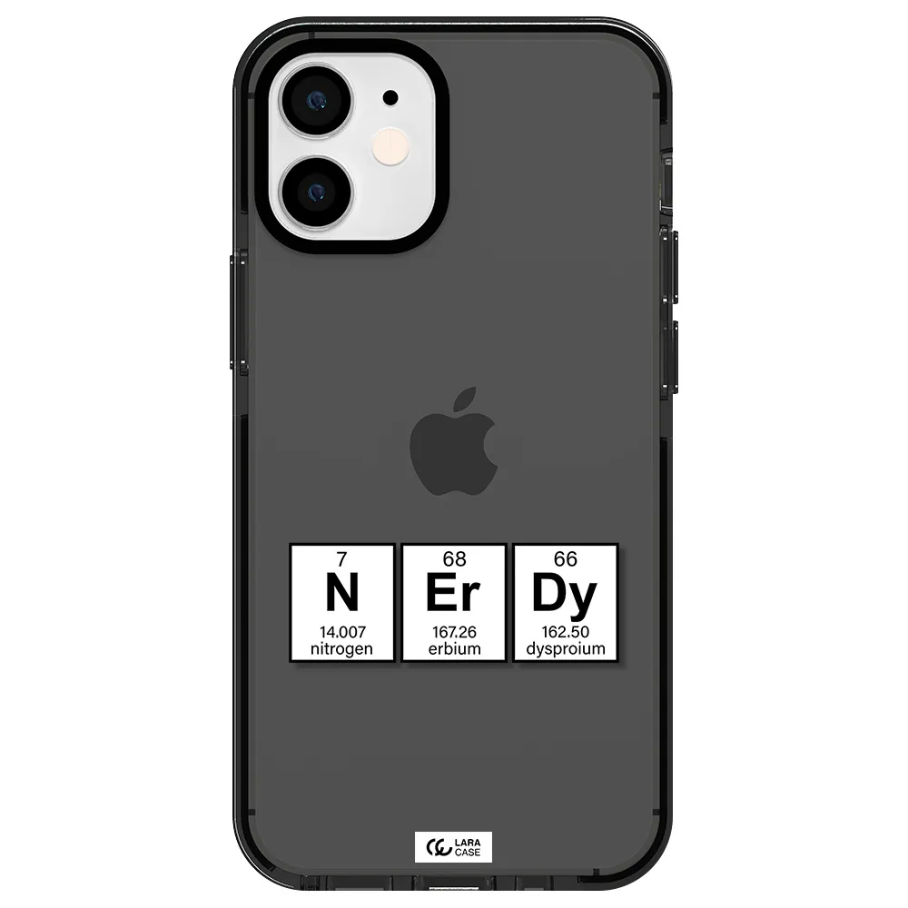 a group of periodic table symbols Apple iPhone 12 mini impact Smoke Black Case