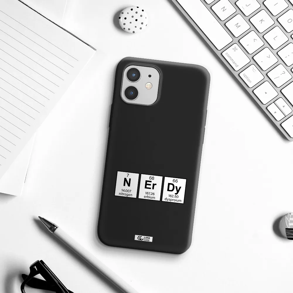 a group of periodic table symbols Apple iPhone 12 mini Silicone black Case