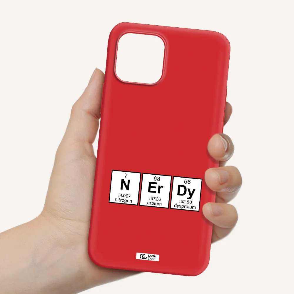 a group of periodic table symbols Apple iPhone 12 mini Silicone Imperial Red Case