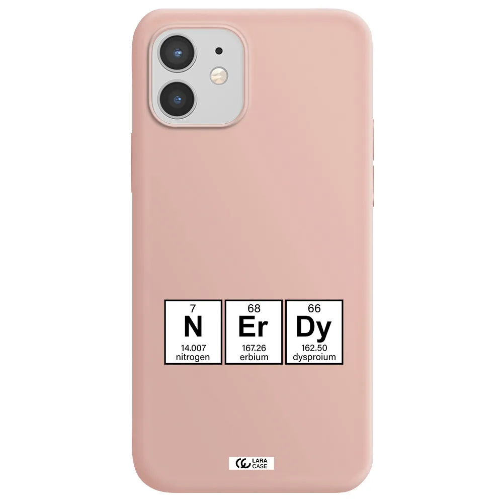 a group of periodic table symbols Apple iPhone 12 mini Silicone pastel pink Case