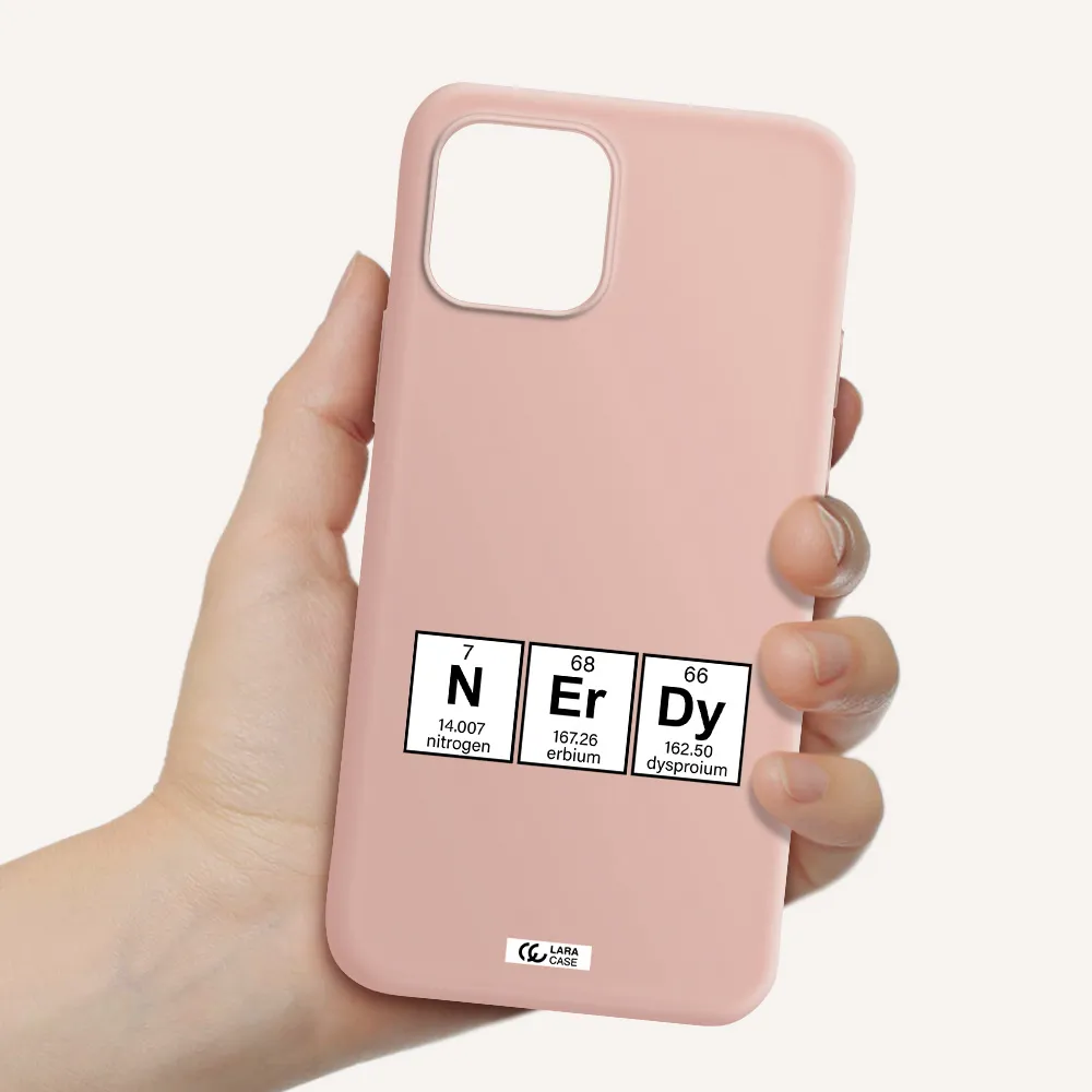 a group of periodic table symbols Apple iPhone 12 mini Silicone pastel pink Case