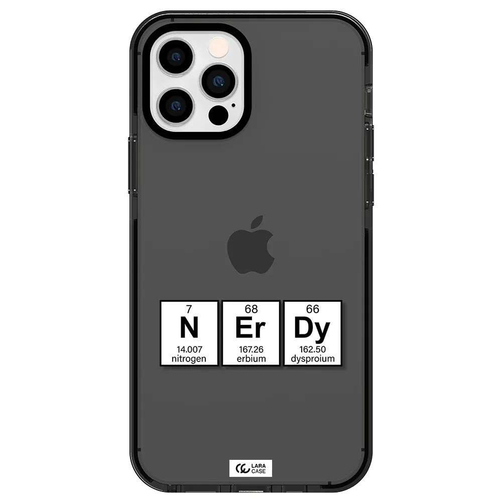 a group of periodic table symbols Apple iPhone 12 pro impact Smoke Black Case