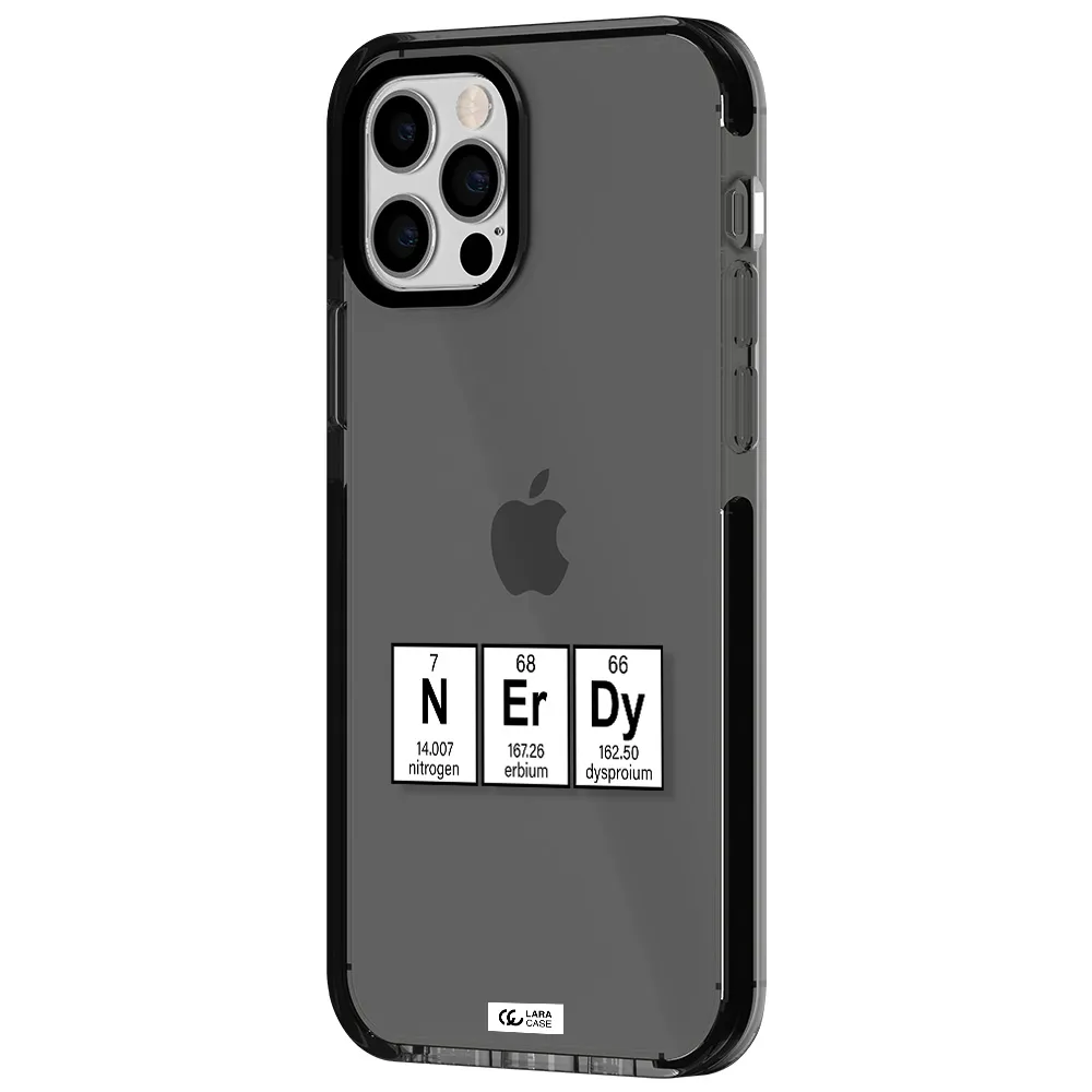 a group of periodic table symbols Apple iPhone 12 pro impact Smoke Black Case