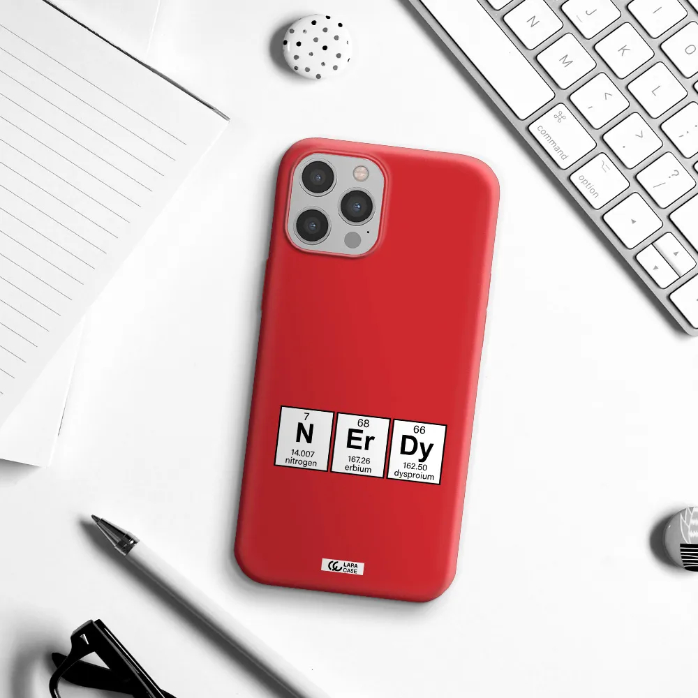 a group of periodic table symbols Apple iPhone 12 pro max Silicone Imperial Red Case