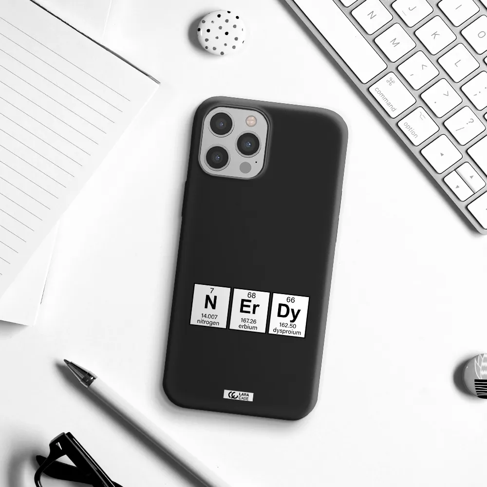 a group of periodic table symbols Apple iPhone 12 pro Silicone black Case