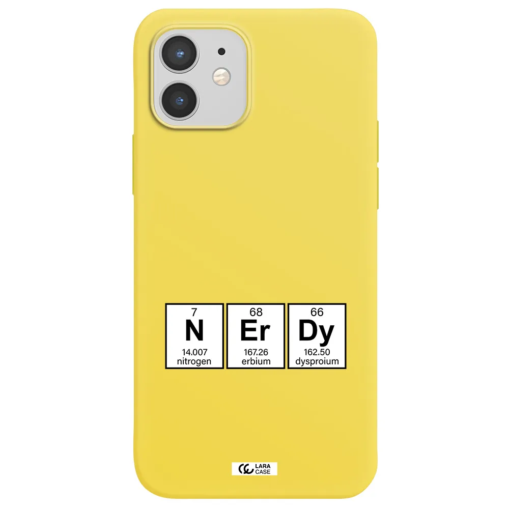 a group of periodic table symbols Apple iPhone 12 Silicone canary yellow Case