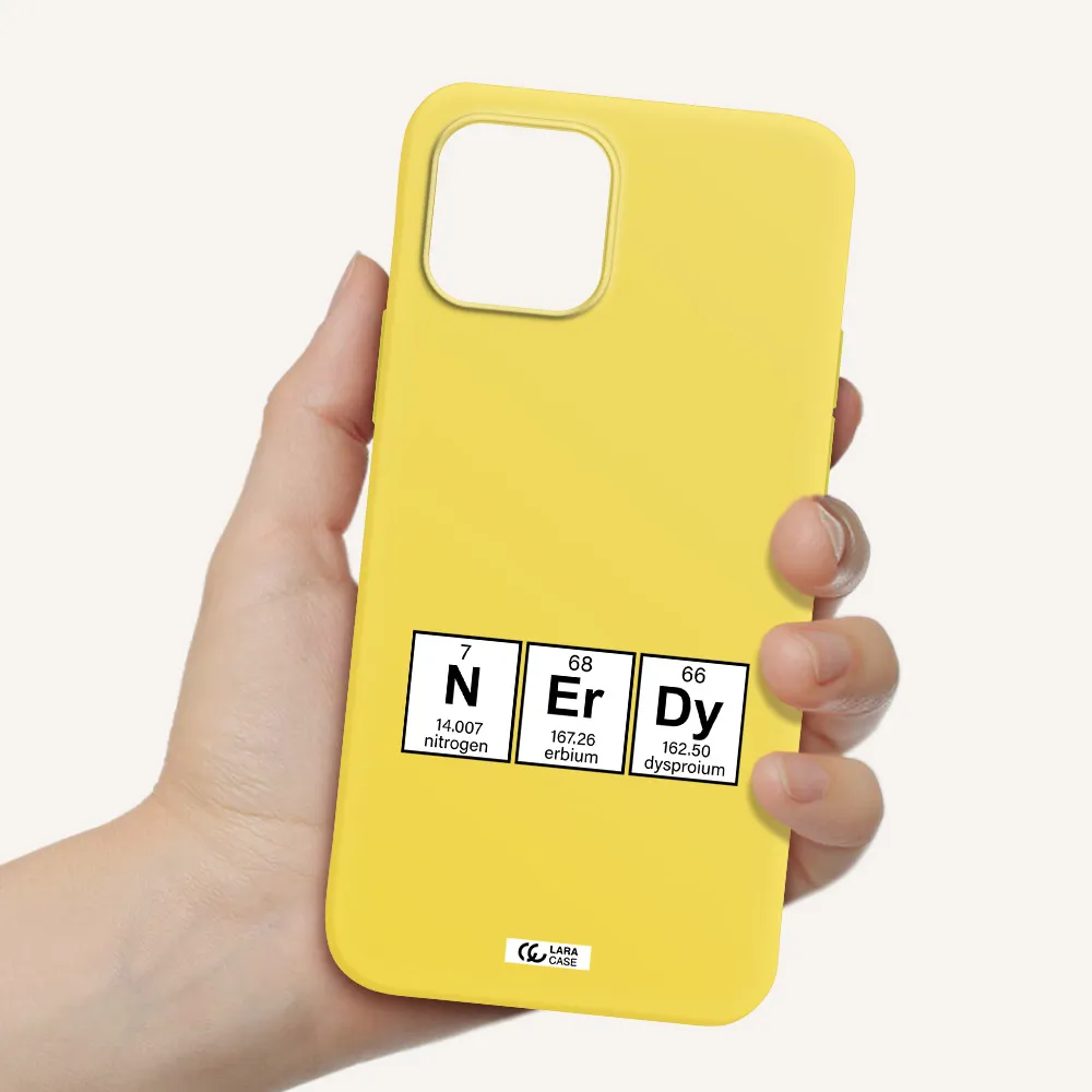 a group of periodic table symbols Apple iPhone 12 Silicone canary yellow Case
