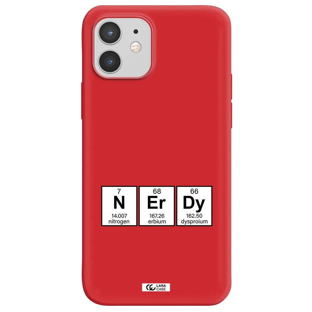 a group of periodic table symbols Apple iPhone 12 Silicone Imperial Red Case