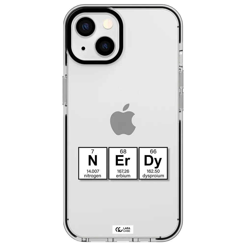 a group of periodic table symbols Apple iPhone 13 impact black border Case