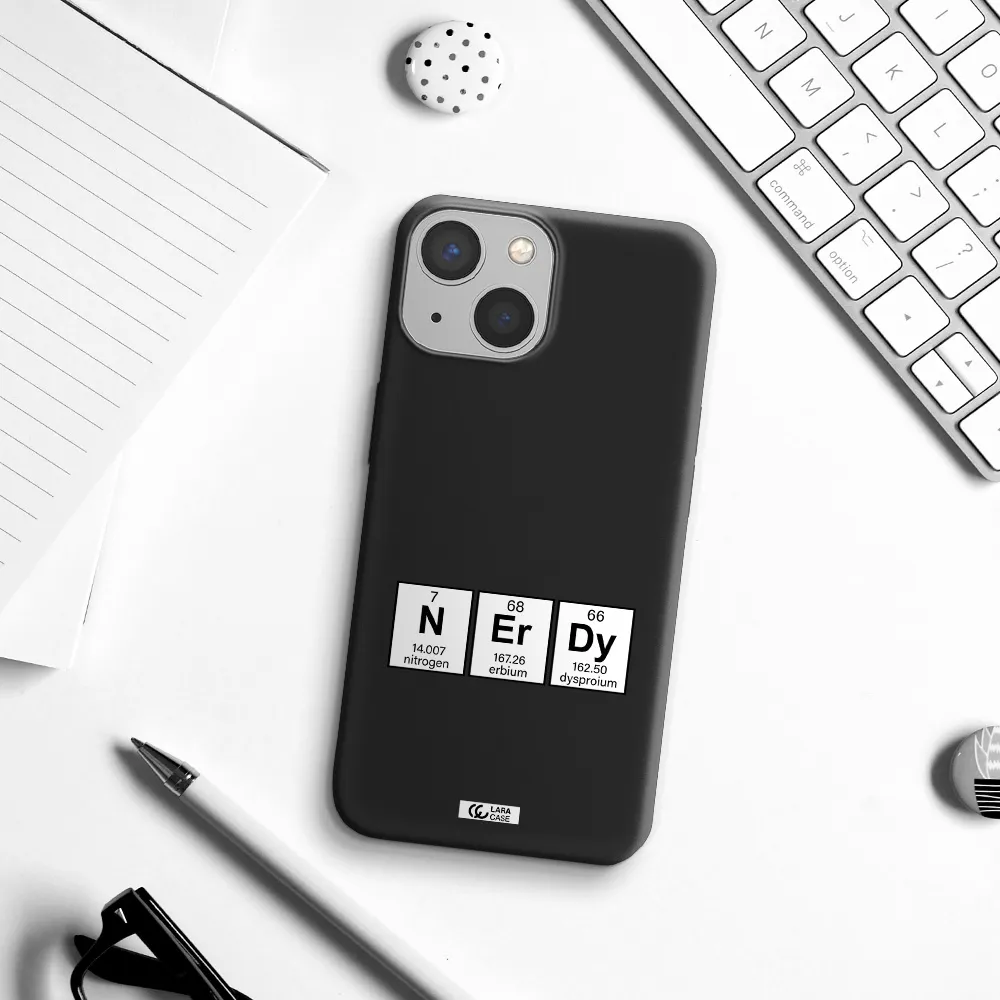 a group of periodic table symbols Apple iPhone 13 mini Silicone black Case