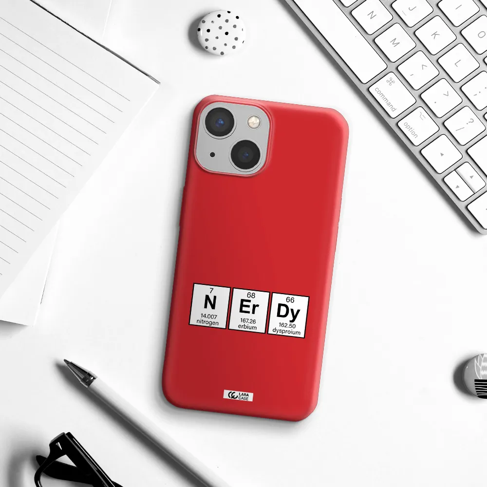 a group of periodic table symbols Apple iPhone 13 mini Silicone Imperial Red Case