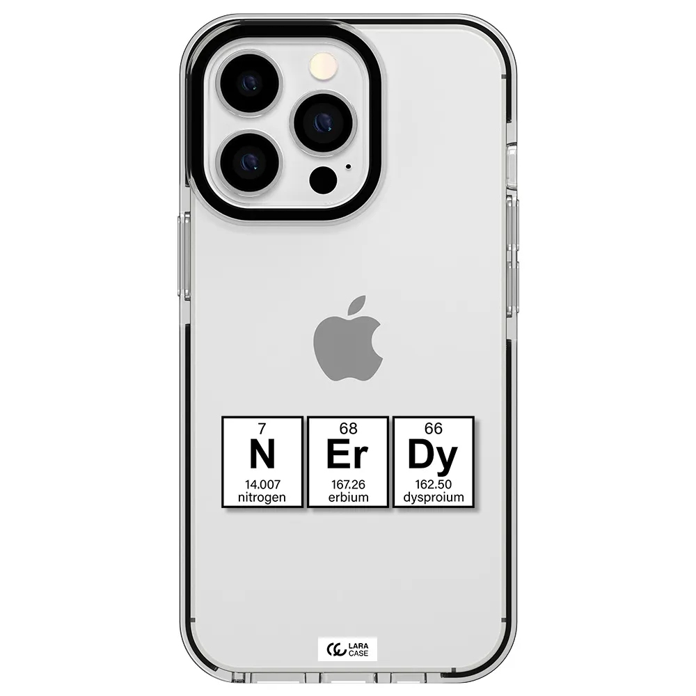 a group of periodic table symbols Apple iPhone 13 Pro impact black border Case