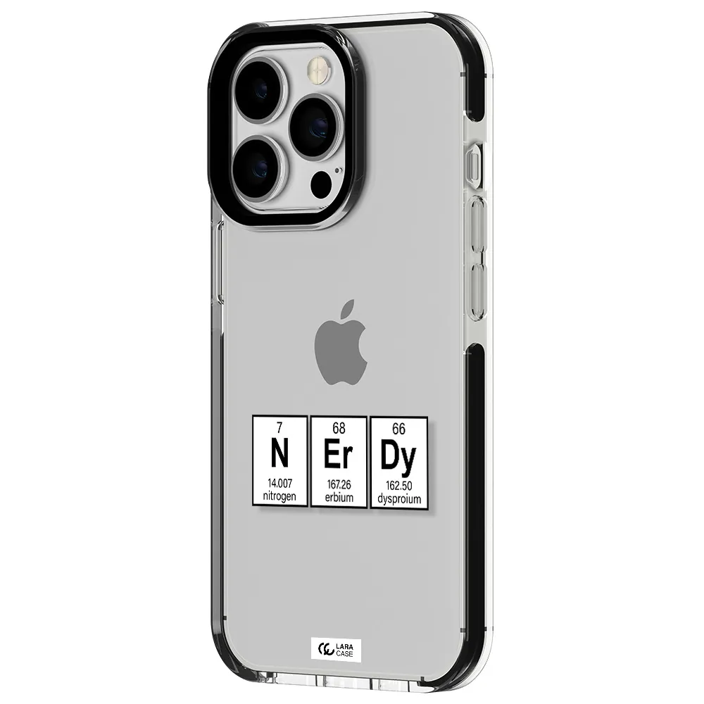 a group of periodic table symbols Apple iPhone 13 Pro impact black border Case