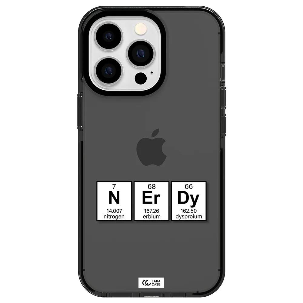 a group of periodic table symbols Apple iPhone 13 Pro impact Smoke Black Case