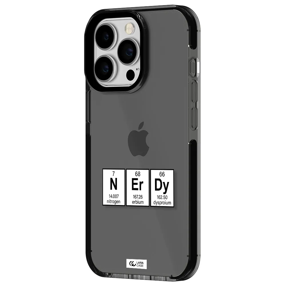 a group of periodic table symbols Apple iPhone 13 Pro impact Smoke Black Case