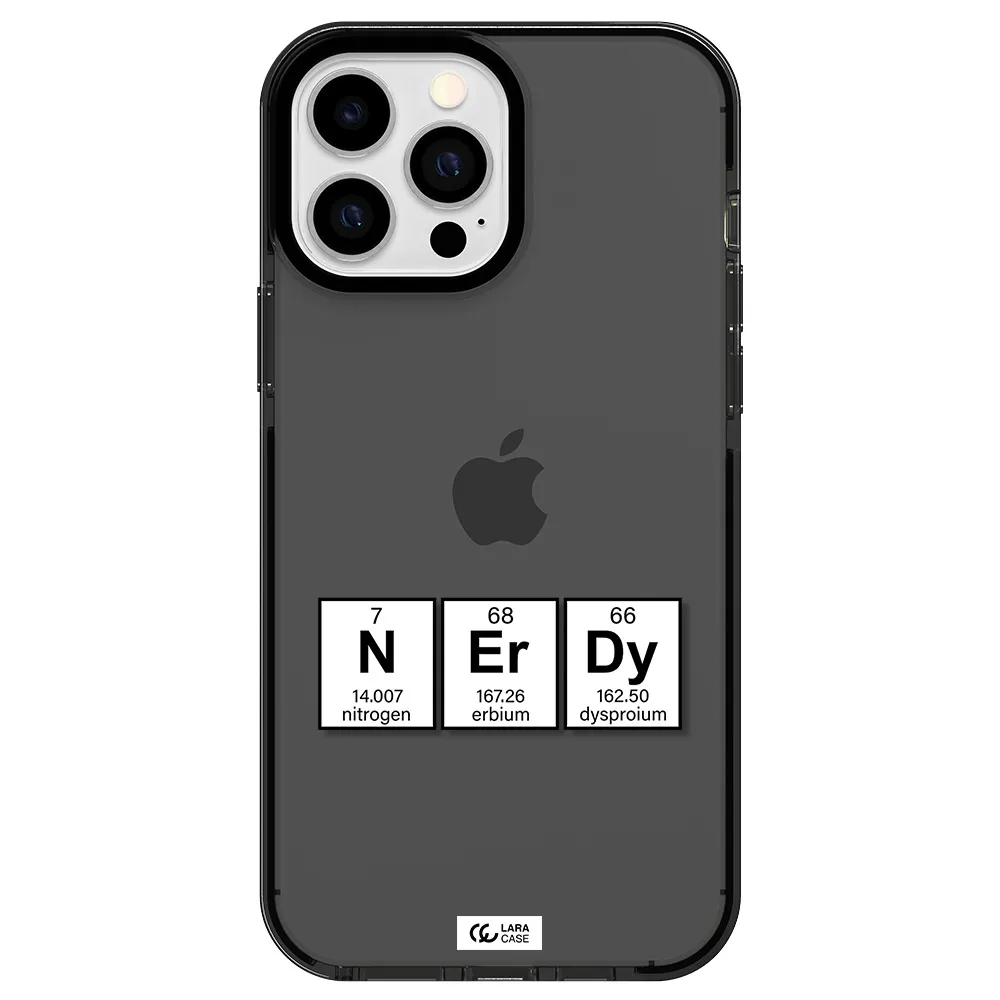 a group of periodic table symbols Apple iPhone 13 Pro Max impact Smoke Black Case