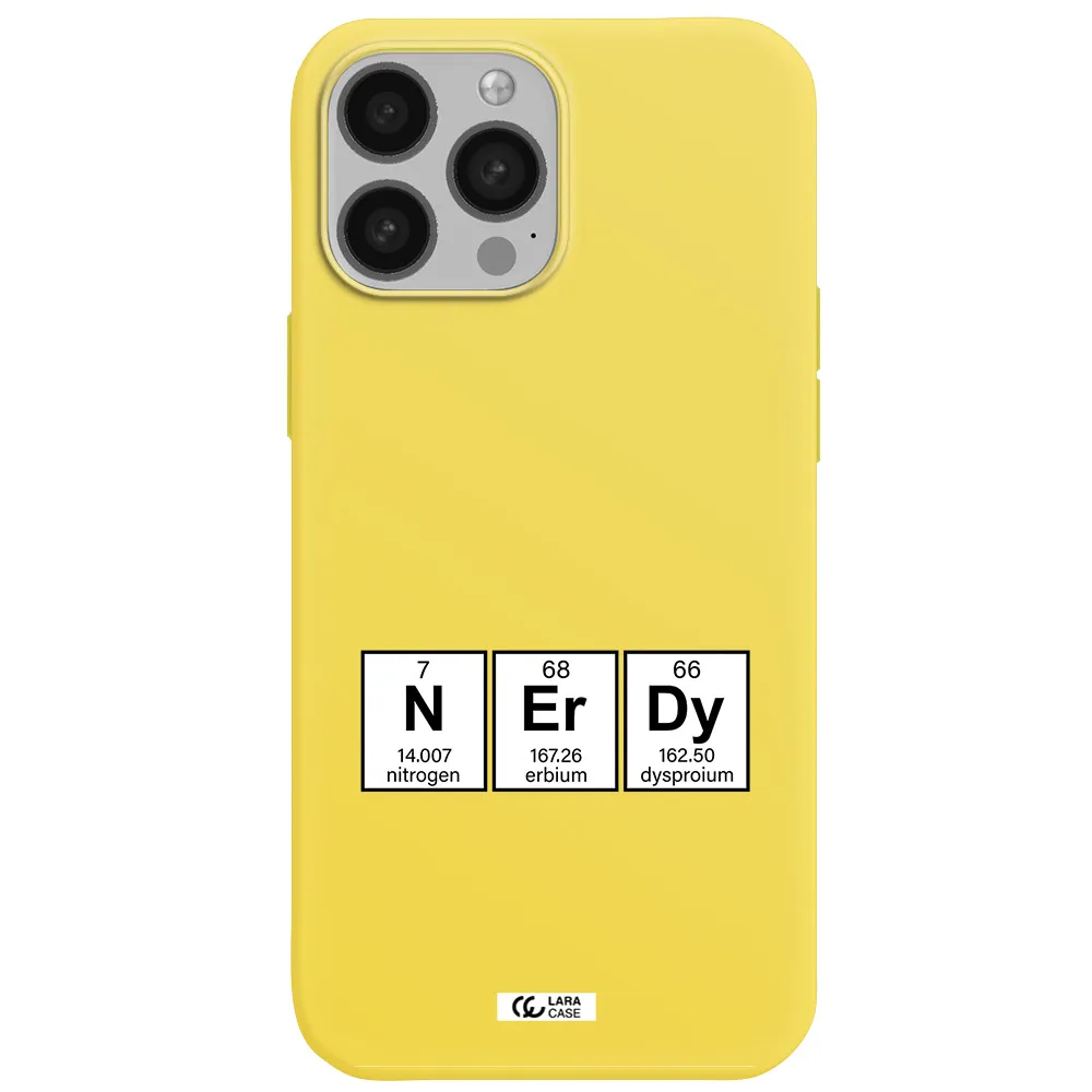 a group of periodic table symbols Apple iPhone 13 Pro Max Silicone canary yellow Case