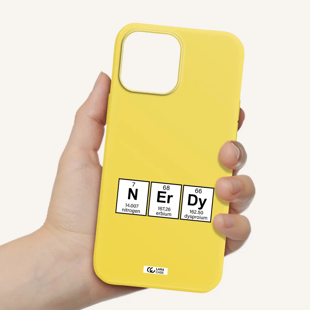 a group of periodic table symbols Apple iPhone 13 Pro Max Silicone canary yellow Case