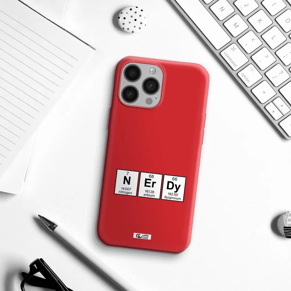 a group of periodic table symbols Apple iPhone 13 Pro Silicone Imperial Red Case