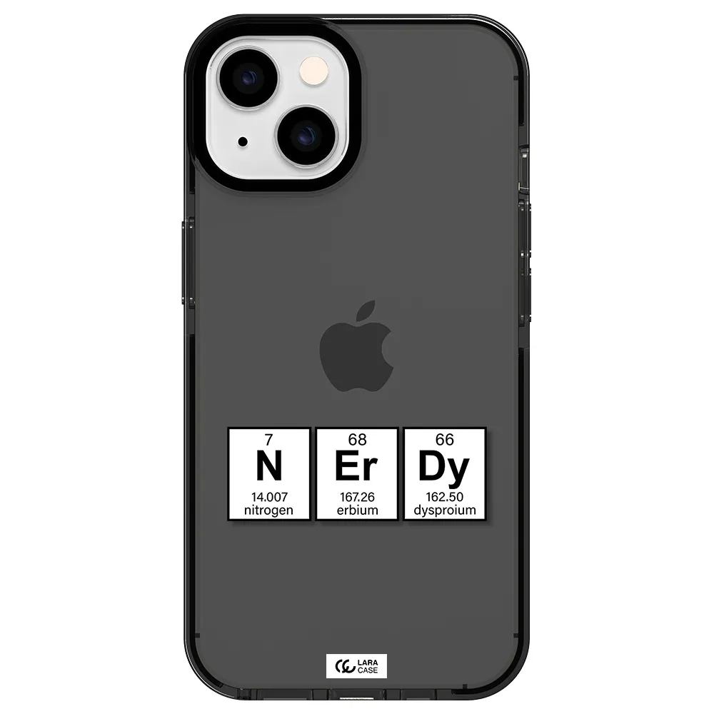 a group of periodic table symbols Apple iPhone 14 impact Smoke Black Case