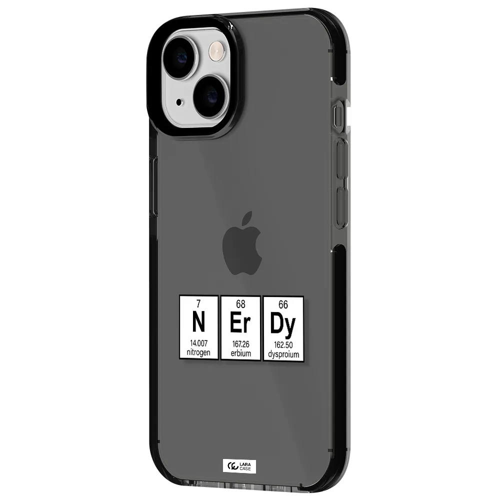 a group of periodic table symbols Apple iPhone 14 impact Smoke Black Case