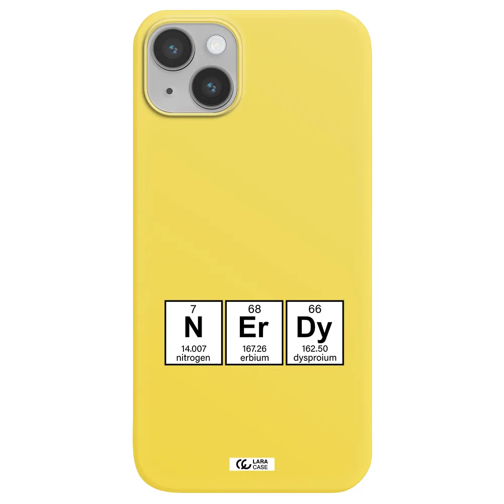 a group of periodic table symbols Apple iPhone 14 plus Silicone canary yellow Case