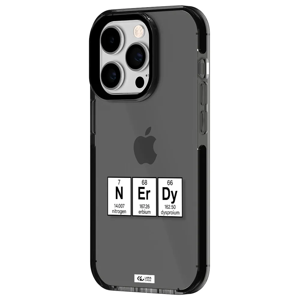 a group of periodic table symbols Apple iPhone 14 pro impact Smoke Black Case