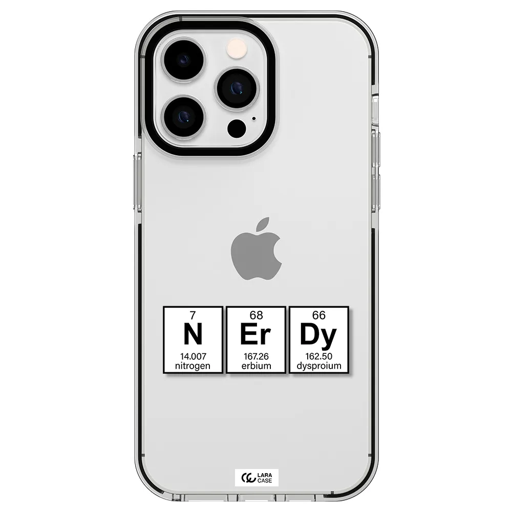 a group of periodic table symbols Apple iPhone 14 pro max impact black border Case
