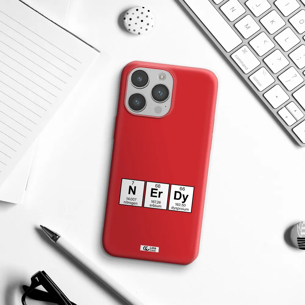 a group of periodic table symbols Apple iPhone 14 pro max Silicone Imperial Red Case