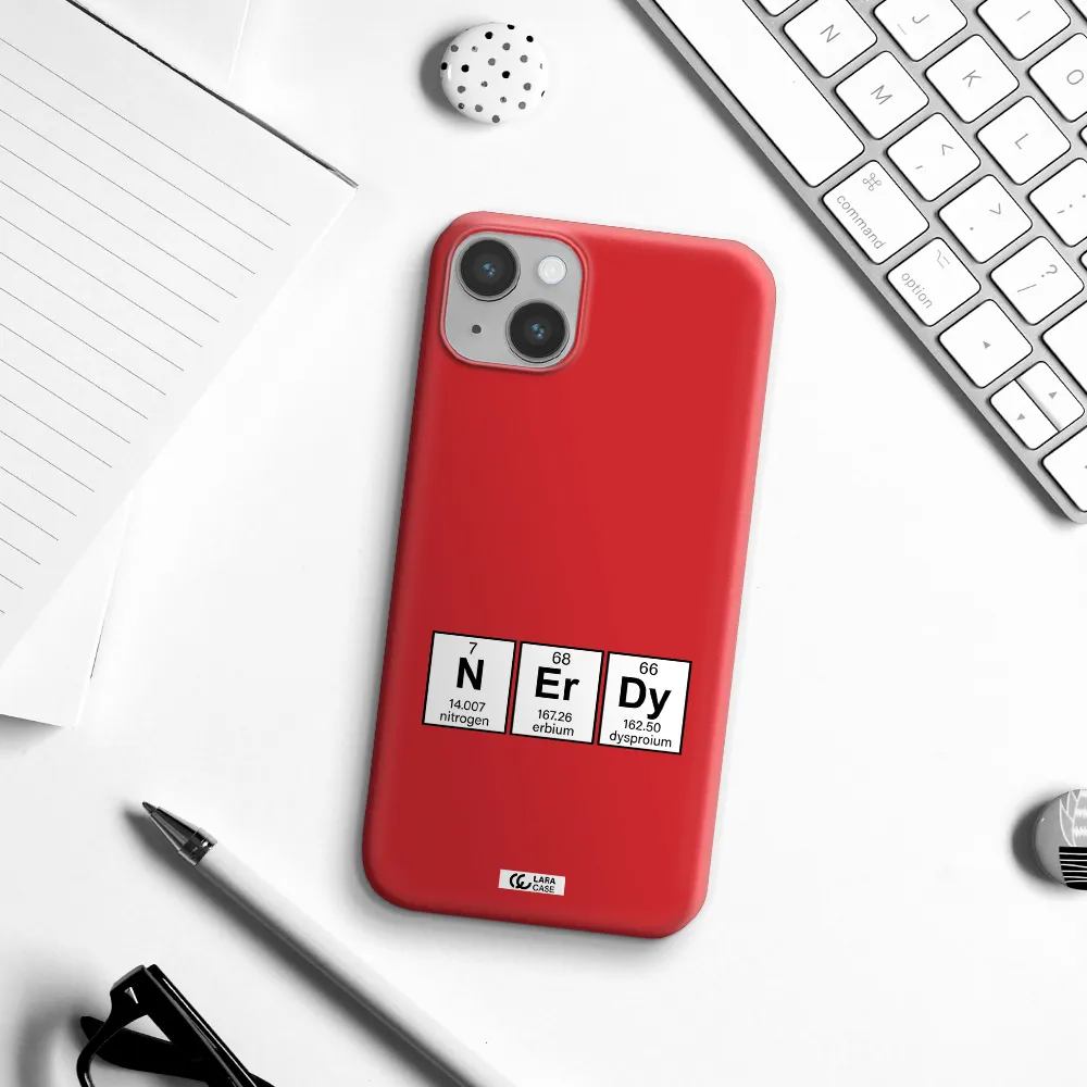 a group of periodic table symbols Apple iPhone 14 Silicone Imperial Red Case
