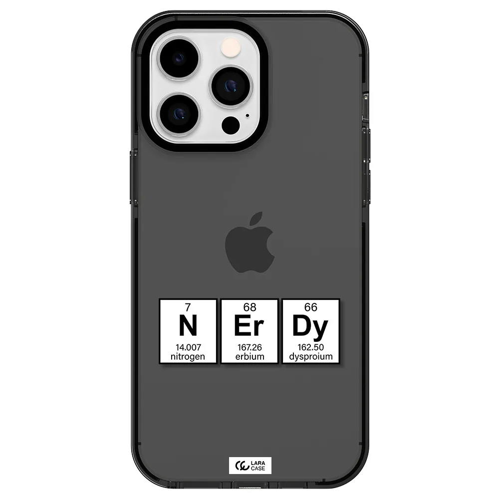 a group of periodic table symbols Apple iPhone 15 Pro Max impact Smoke Black Case