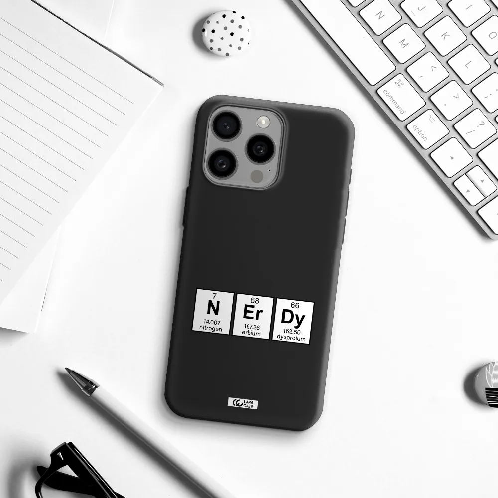 a group of periodic table symbols Apple Iphone 15 Pro max Silicone black Case