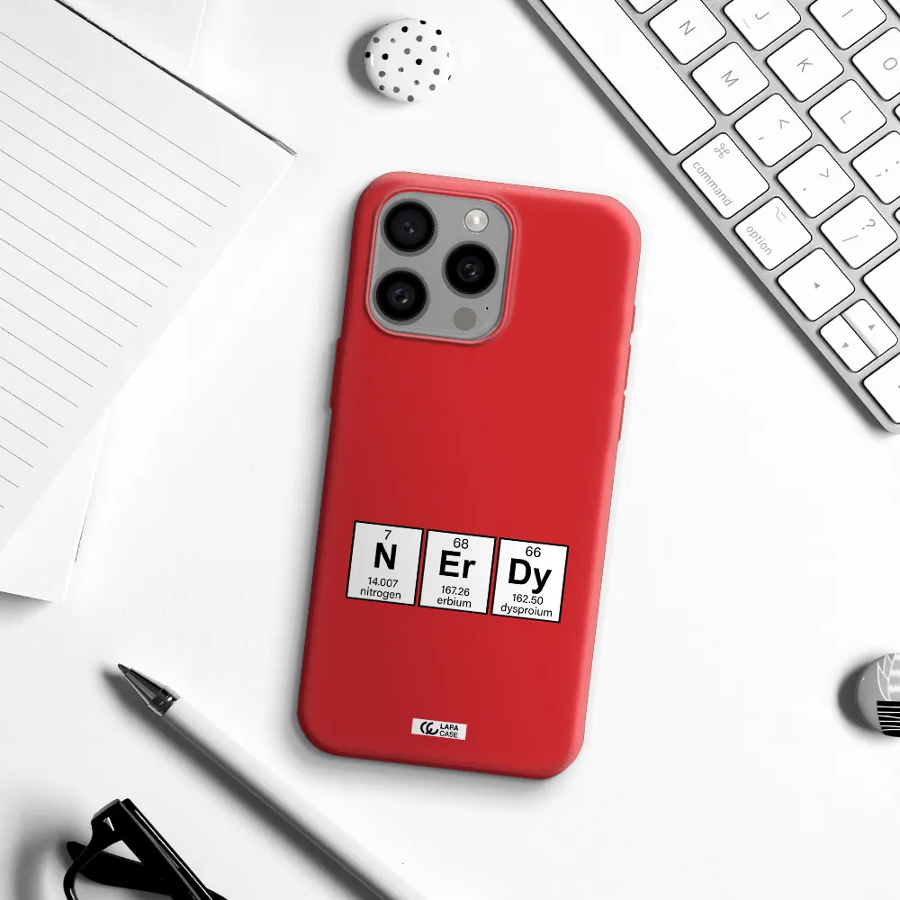 A Group Of Periodic Table Symbols Apple Iphone 15 Pro Max Silicone Imperial Red Case