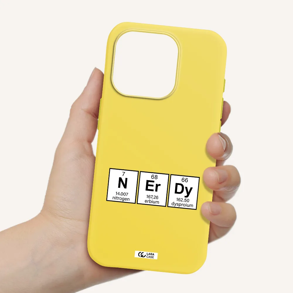 A Group Of Periodic Table Symbols Apple Iphone 15 Pro Silicone Canary Yellow Case