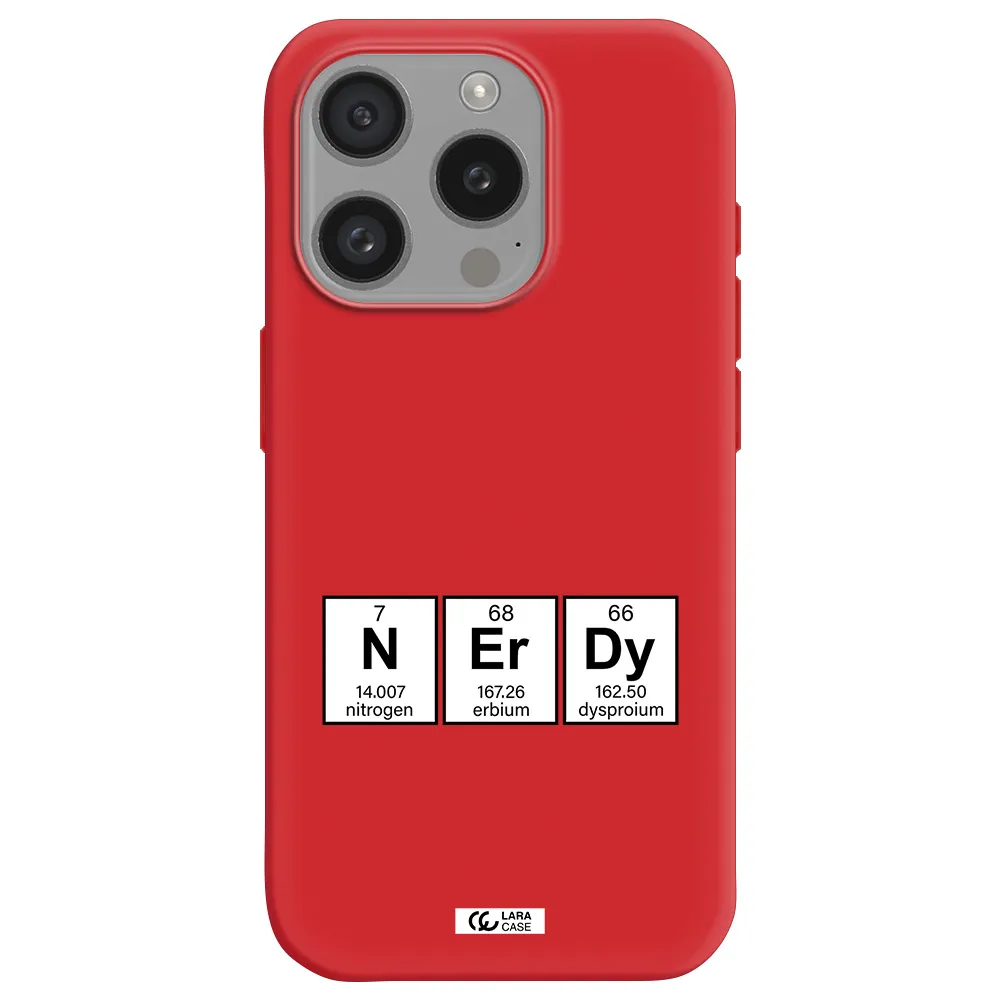 A Group Of Periodic Table Symbols Apple Iphone 15 Pro Silicone Imperial Red Case