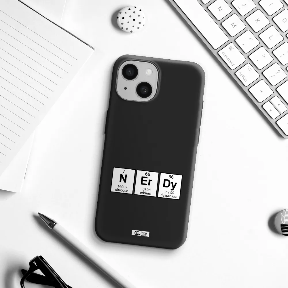 a group of periodic table symbols Apple iPhone 15 Silicone black Case