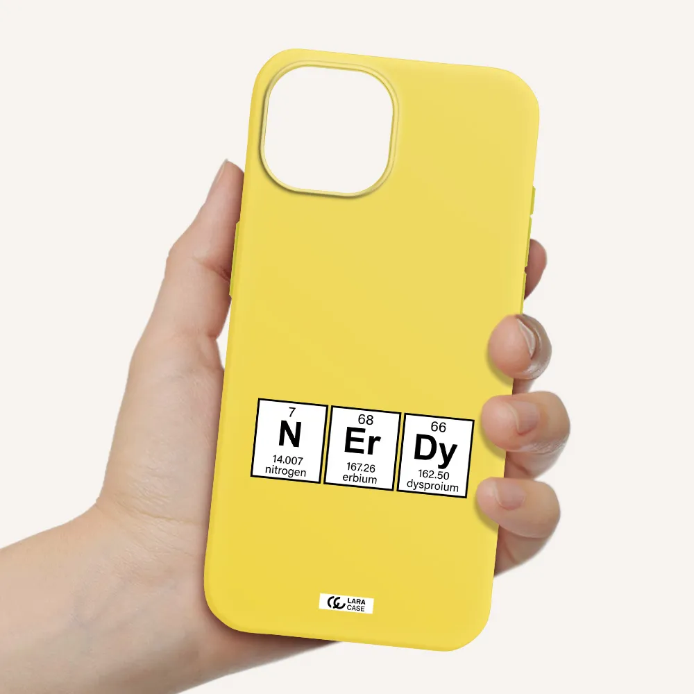 a group of periodic table symbols Apple iPhone 15 Silicone canary yellow Case